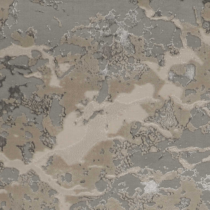 8' x 11' Machine Woven Abstract Watercolor Indoor Area Rug - Sand Gray