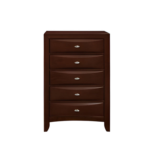 Solid Wood Five Drawer Chest - Espresso