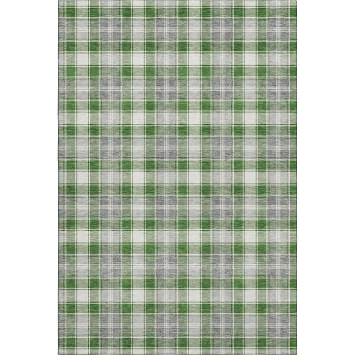 10' X 14' Abstract Geometric Washable Area Rug With UV Protection (701888) - Green / Gray / Ivory