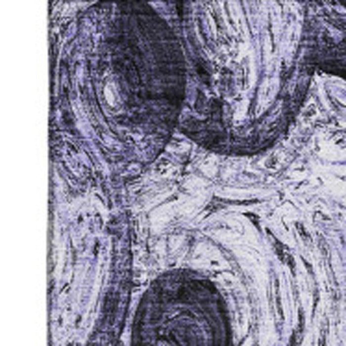 8' X 10' Abstract Washable Area Rug With UV Protection (650174) - Purple / Ivory
