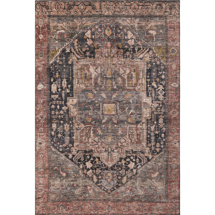 10' X 14' Oriental Washable Area Rug With UV Protection (692400) - Charcoal / Gold / Rust
