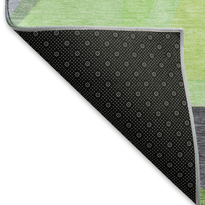10' X 14' Geometric Washable Area Rug With UV Protection (696542) - Lavender / Green / Ivory