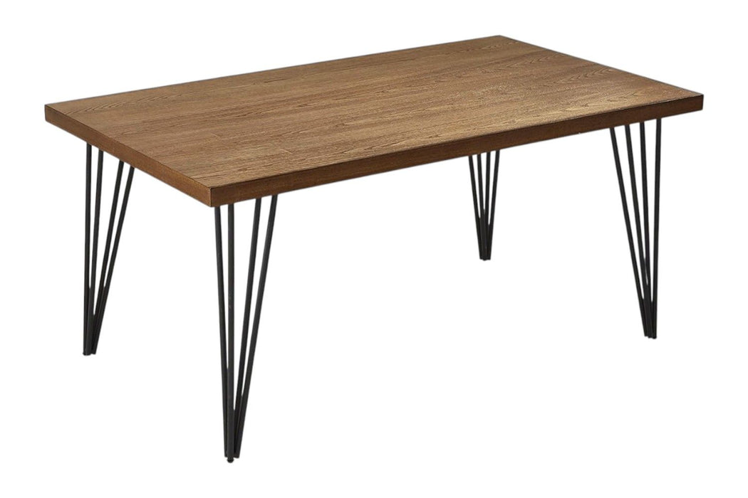 63" Wood And Metal Dining Table - Brown