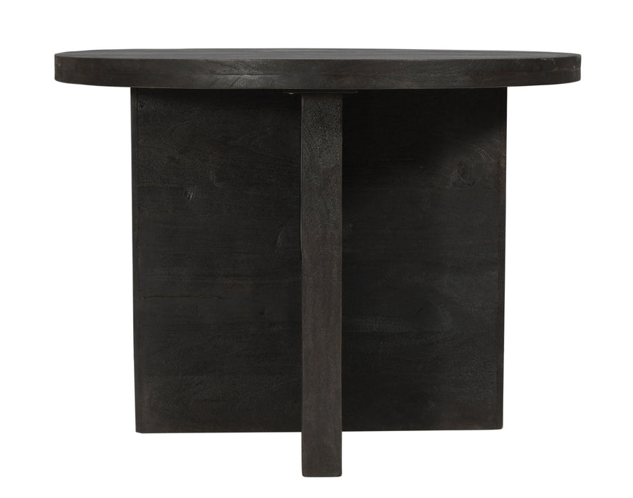 48" Deep Rounded Solid Wood Pedestal Base Dining Table - Taupe