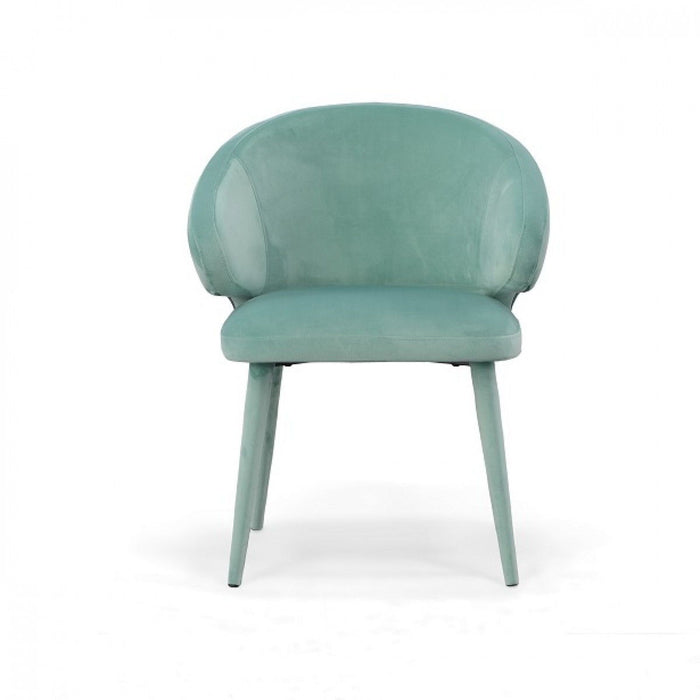 Upholstered Velvet Wing Back Dining Arm Chair - Aqua