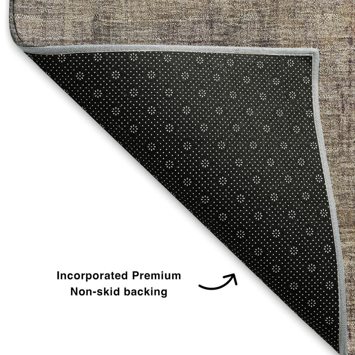 10' X 14' Abstract Washable Area Rug With UV Protection (700463) - Taupe / Gold / Copper