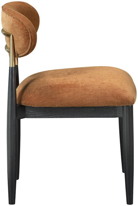 Riccio - Fabric Dining Side Chair (Set of 2) - Black And Gold Frame