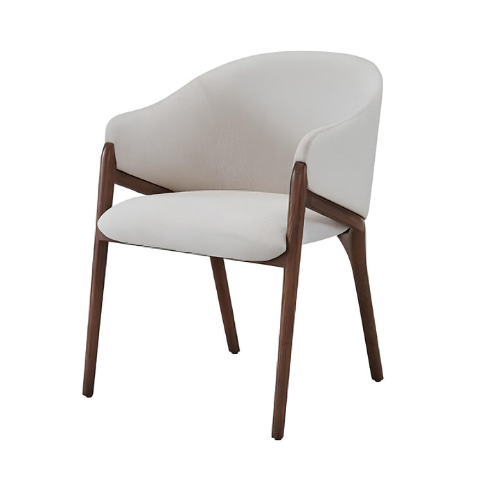Upholstered Fabric Wing Back Dining Arm Chair - Cream
