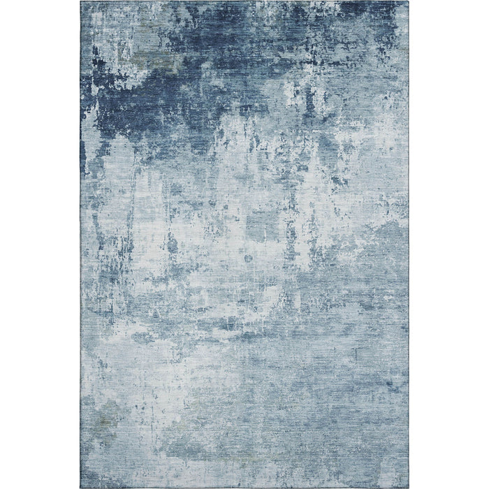 10' X 14' Abstract Washable Area Rug With UV Protection (700709) - Blue / Ivory