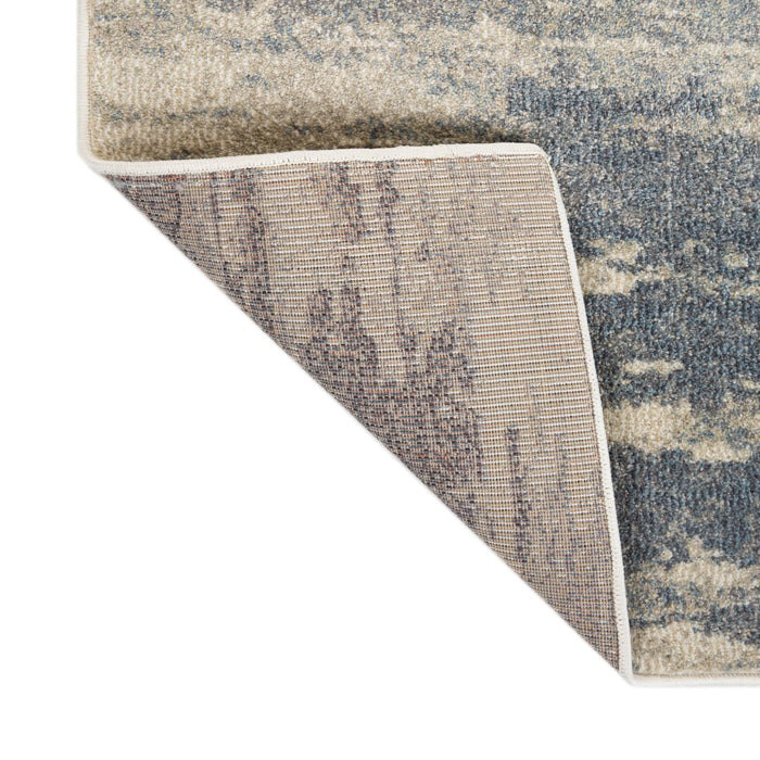 9' x 12' Abstract Power Loom Area Rug - Ivory Blue And Gray
