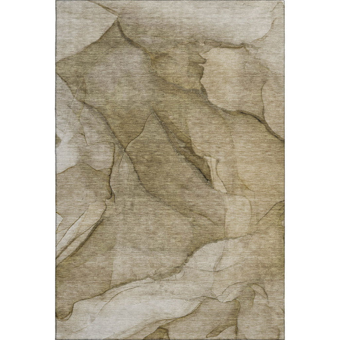 10' X 14' Abstract Washable Area Rug With UV Protection (651094) - Brown / Ivory / Beige
