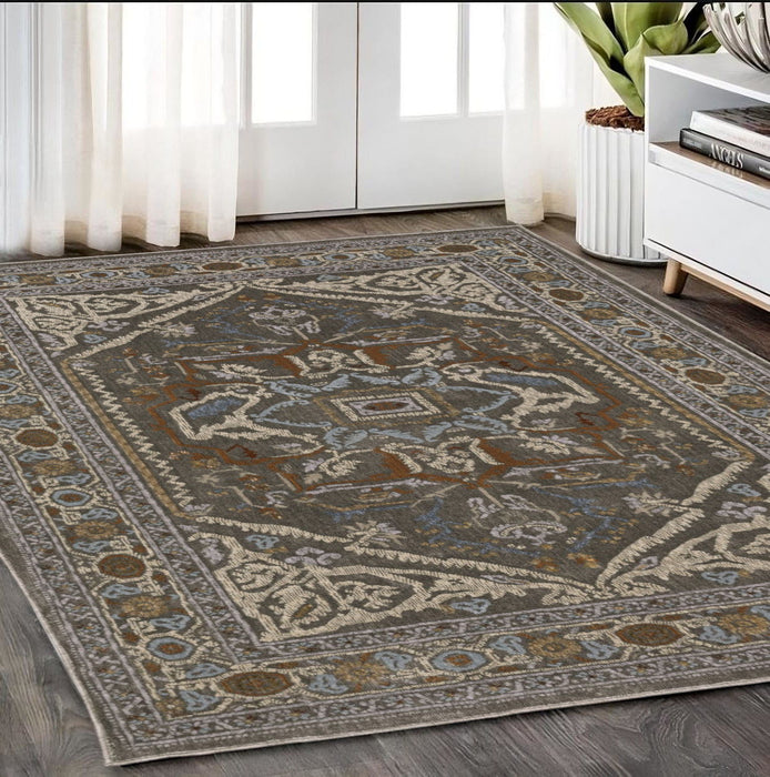 5' X 8' Medallion Area Rug - Blue And Green