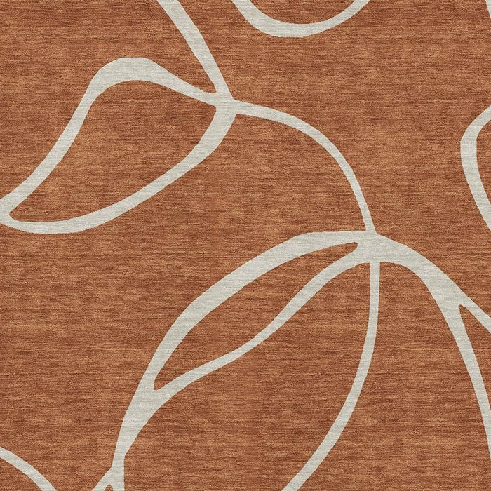 10' X 14' Abstract Washable Area Rug With UV Protection (678670) - Rust / Beige