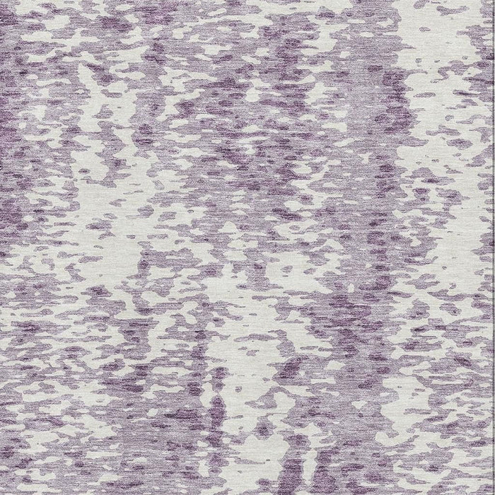 10' X 14' Abstract Washable Area Rug With UV Protection (675462) - Lavender / Ivory