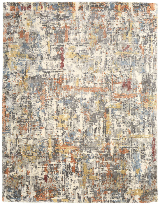 10' X 14' Abstract Hand Woven Area Rug (722113) - Blue / Ivory