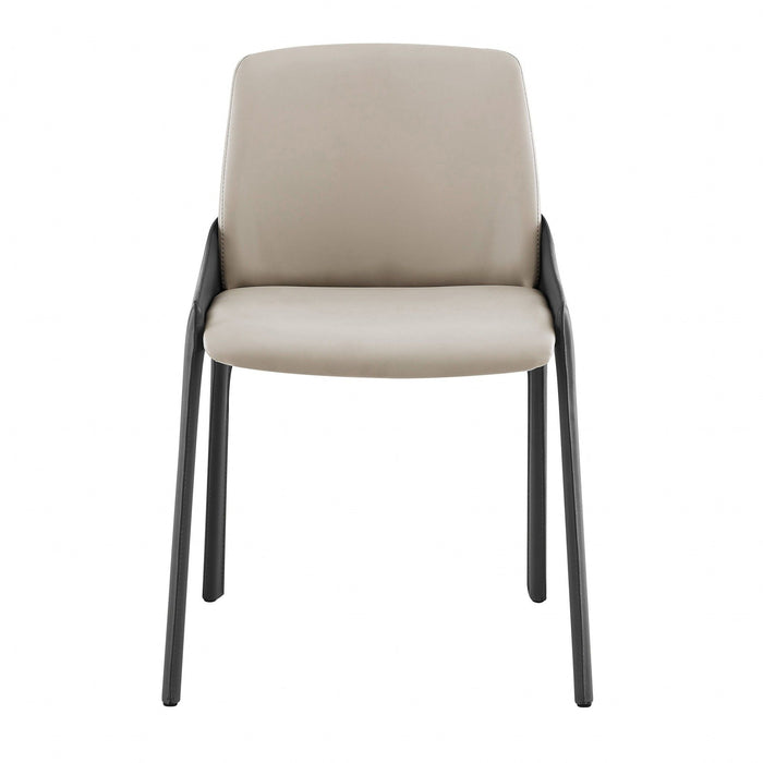 Dining Side Chairs In Leather (Set of 2) - Gray