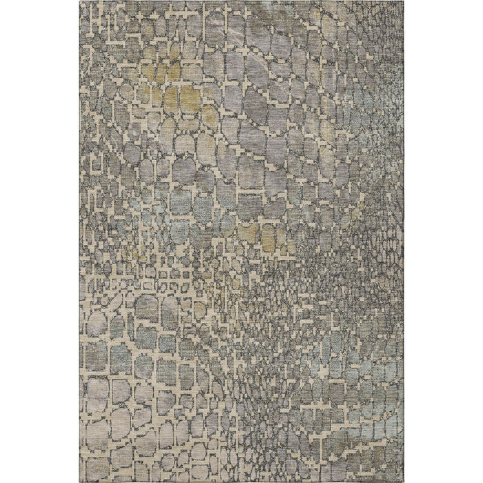 10' X 14' Abstract Geometric Washable Area Rug With UV Protection (677957) - Beige / Taupe / Ivory