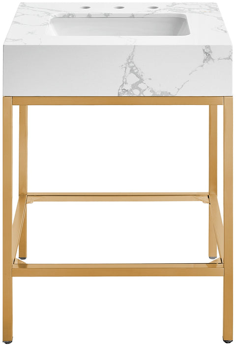 Marmo - Engineered Marble Bathroom Vanity With Gold Base