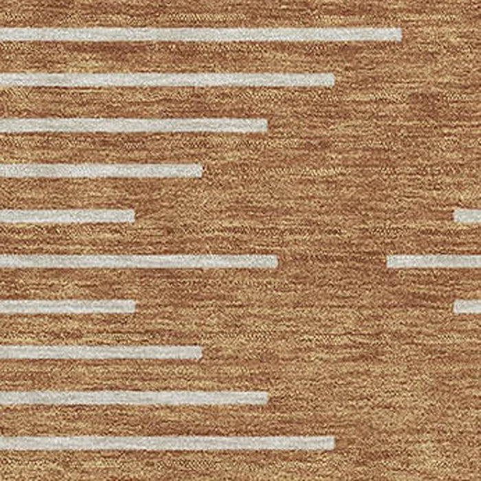 10' X 14' Geometric Washable Area Rug With UV Protection (679774) - Rust / Beige