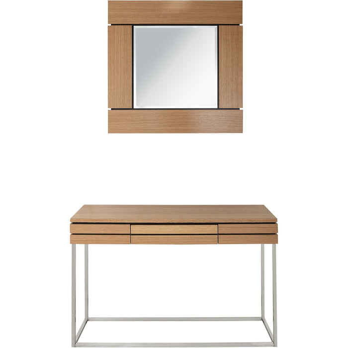 Sled Console Table And Drawers (Set of 2) - Brown And Silver