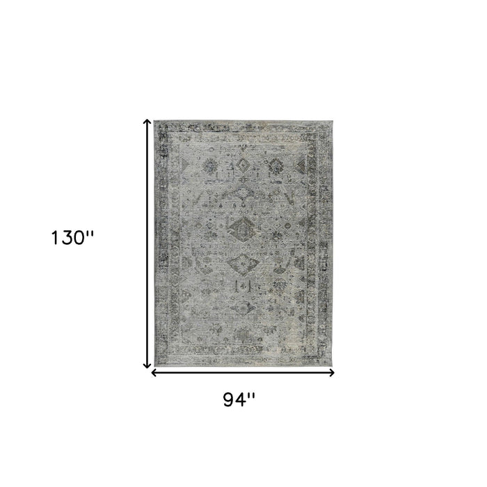 8' X 11' Medallion Area Rug - Gray And Charcoal