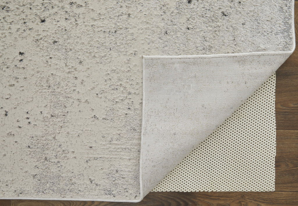 8' x 10' Abstract Power Loom Area Rug - Ivory Gray And Black