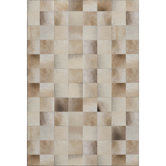 10' X 14' Patchwork Washable Area Rug With UV Protection (644724) - Taupe / Ivory / Beige