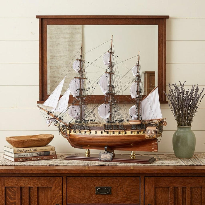 Hand Painted Model Boat (624636) - Light Brown