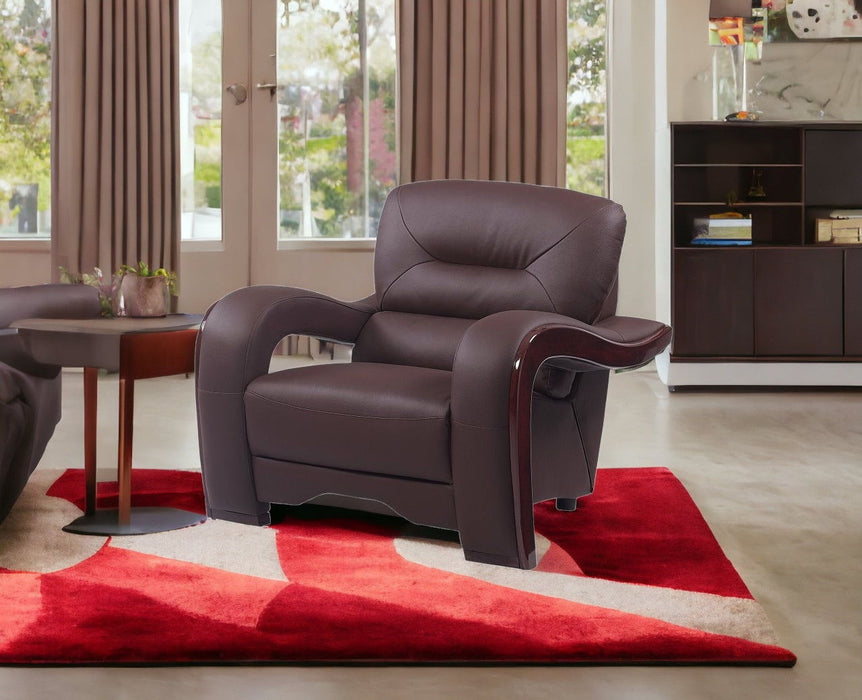 Glamorous Leather Chair - Brown