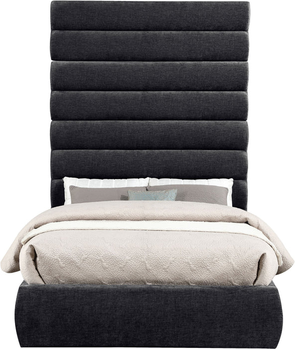 Adam - Chenille Fabric Bed With 89" Headboard