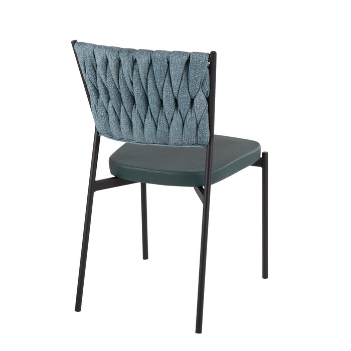 Tania - Braided Contemporary Chair With Faux Leather Seat (Set of 2)