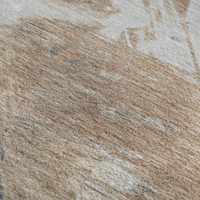 10' X 14' Abstract Washable Area Rug With UV Protection (697914) - Rust / Gray / Ivory