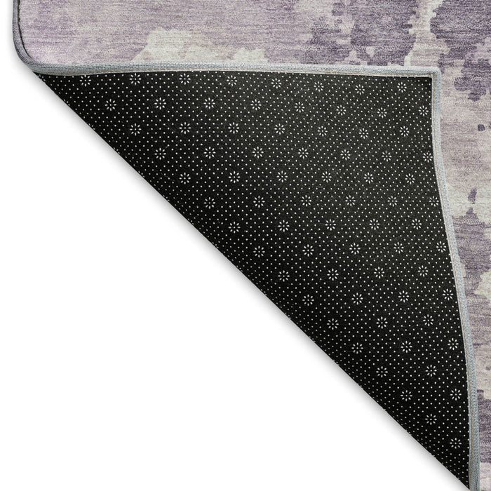 10' X 14' Abstract Washable Area Rug With UV Protection (693348) - Lavender / Ivory