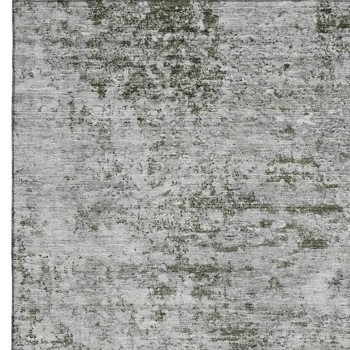 10' X 14' Abstract Washable Area Rug With UV Protection (699166) - Pewter / Ivory