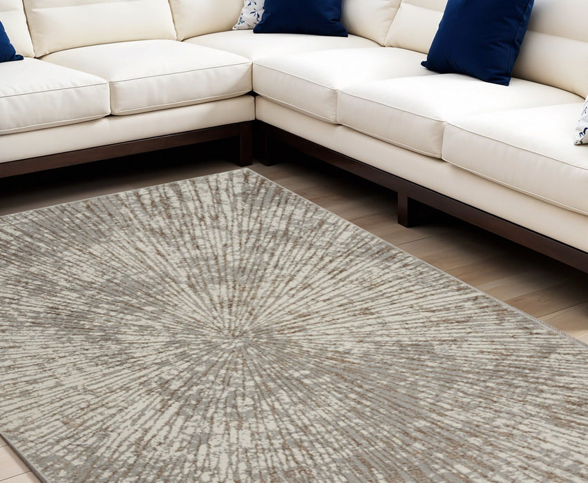12' X 15' Abstract Area Rug - Gray And Brown