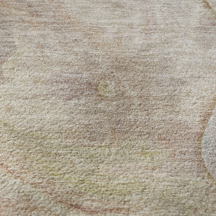 10' X 14' Abstract Washable Area Rug With UV Protection (708874) - Salmon / Lavender