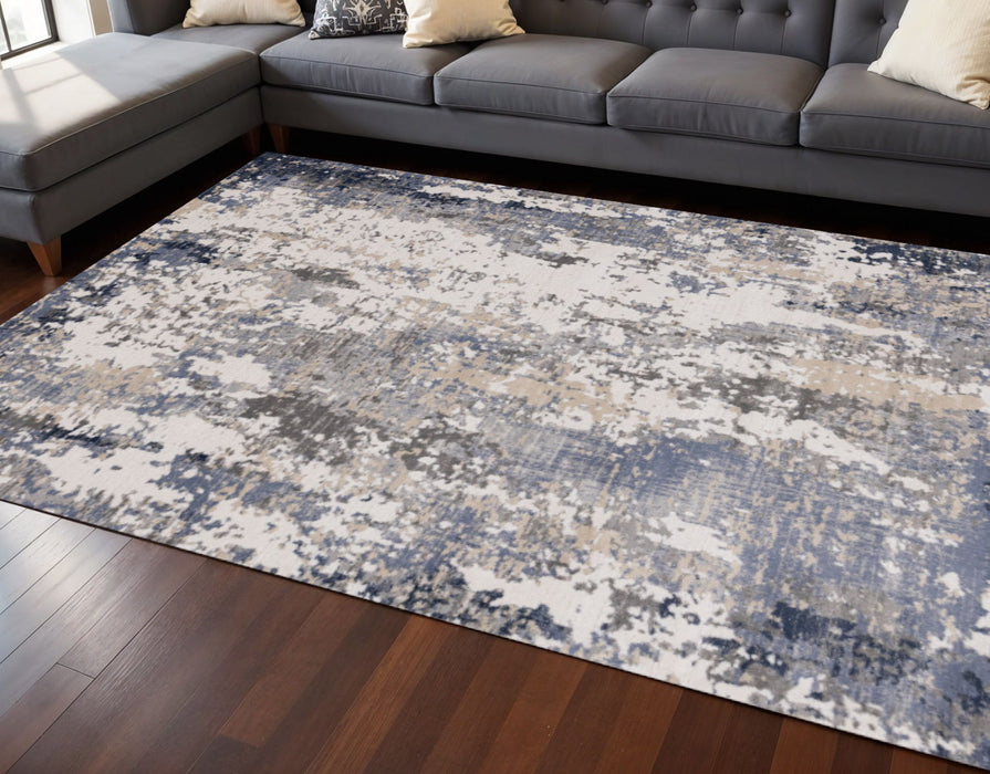 7' X 10' Abstract Area Rug (661367) - Blue / Beige / Gray