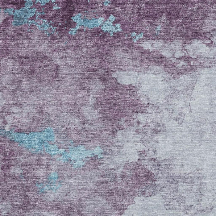 10' X 14' Abstract Washable Area Rug With UV Protection (718151) - Lavender / Teal