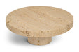 Elegant Ralston genuine travertine tray by Meridian Furniture, showcasing a smooth, natural stone surface with beveled edges.