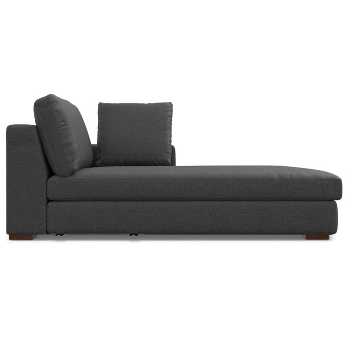 Modern Fabric Sofa With Brown Legs - Gray