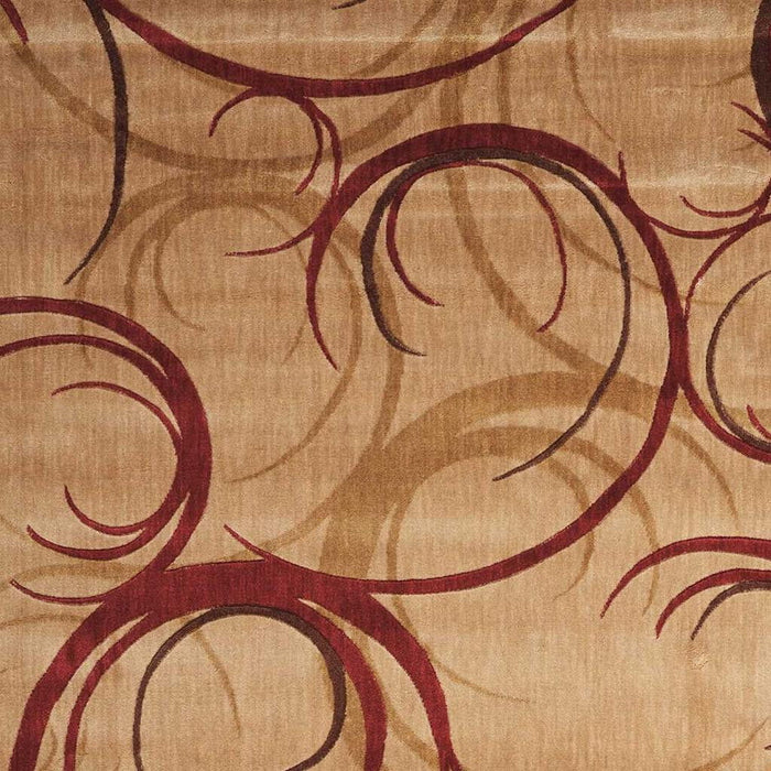 2' X 3' Abstract Non Skid Area Rug (552934) - Beige / Red