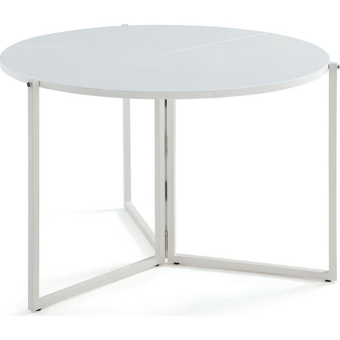 Chintaly 8389 43" Round Foldaway Dining Table Gloss White