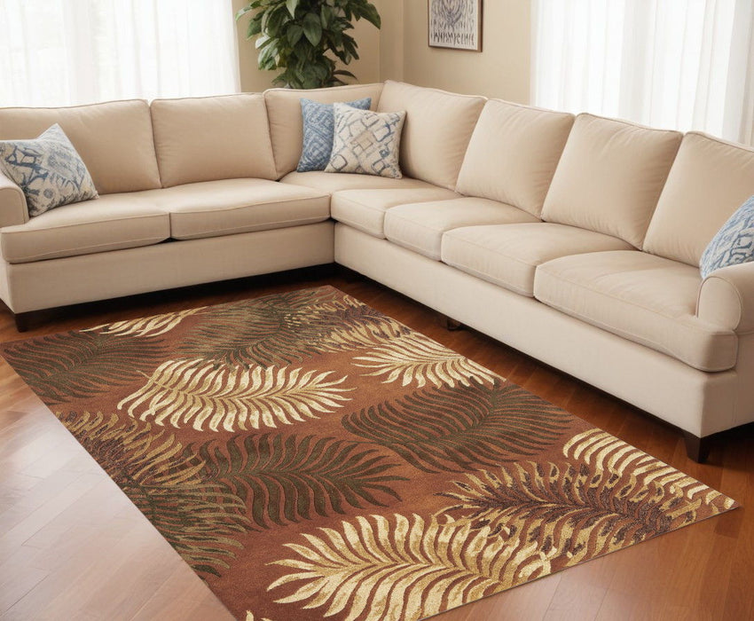 5' x 8' Wool Area Rug - Rust