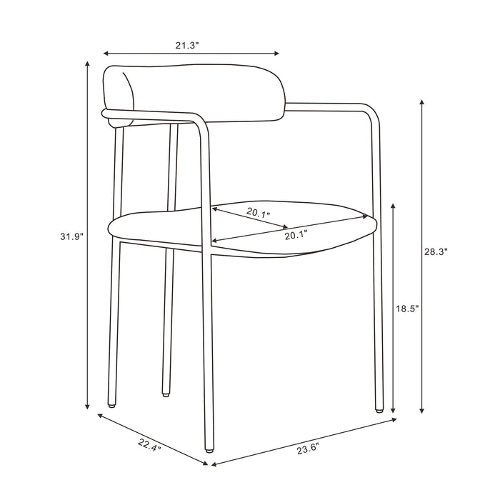 Manhattan Serene - Metal Upholstered Dining Chair