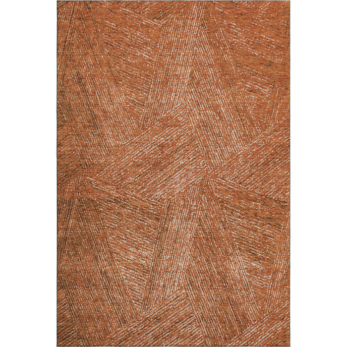10' X 14' Abstract Washable Area Rug With UV Protection (678137) - Copper / Ivory