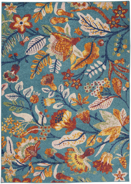 9' X 12' Floral Vines Power Loom Area Rug - Gray