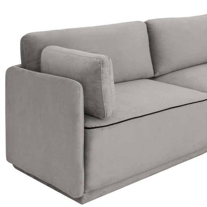 Modern Sectional Sofa With Ottoman - Light Gray