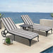 Giga outdoor lounge chair cushion set with seat and back cushions for patio chaise lounge furniture, in neutral fabric.