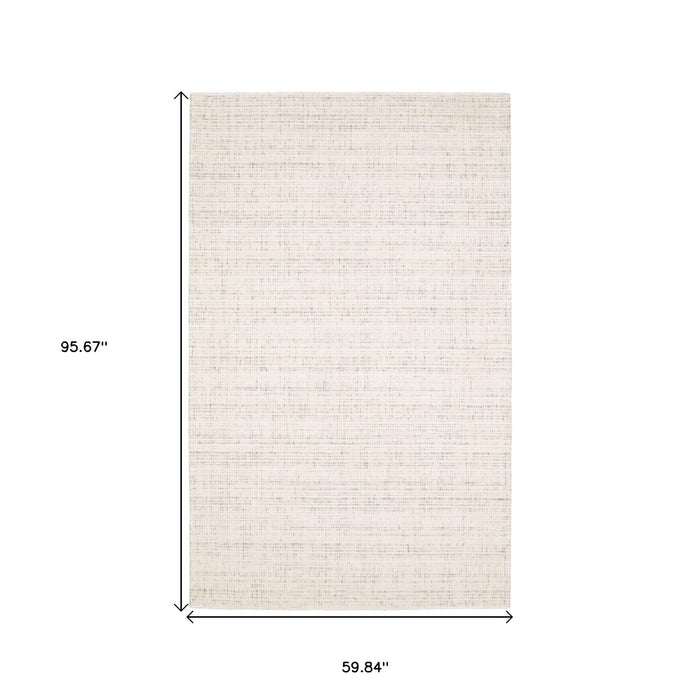 5' X 8' Striped Hand Tufted Area Rug - Ivory And Gray