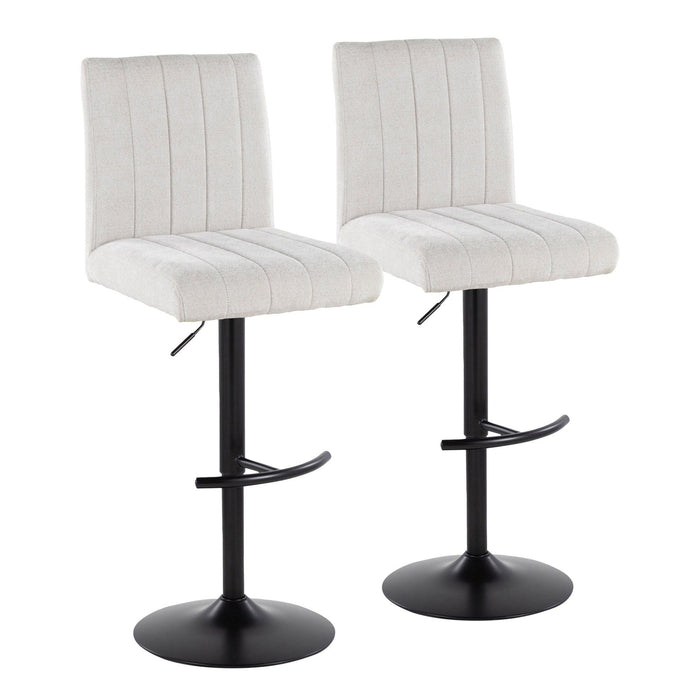 Hannah - Adjustable Barstool With Rounded T Footrest (Set of 2) - Black Metal